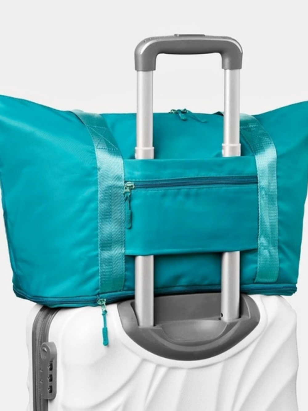 The Foldie Original Foldable Travel Bag Duffle - Teal Blue - Picture 5 of 13